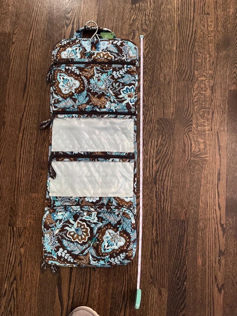 Vera Bradley Hanging Travel Organizer Java Blue Quilted Cotton Cosmetic Bag NWT